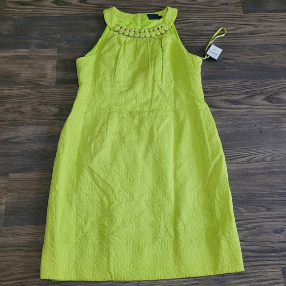 Just Taylor Lime Green Sleeveless Dress Size 14 Beaded - Picture 1 of 6